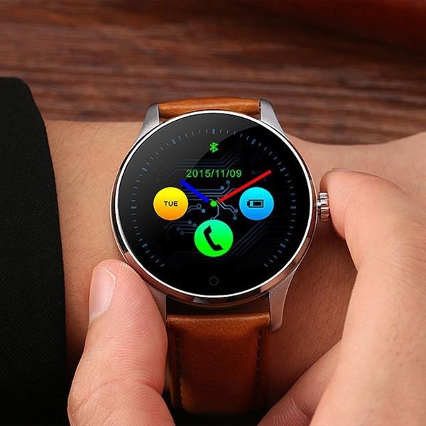 Clearance Smart Watch For iOS and Android with Heart Rate Monitor and Bluetooth - Leather