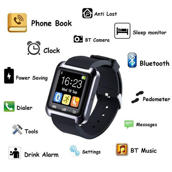 Bluetooth 4.0 Silicone Smart Watch with 1.26" Touchscreen for iOS & Android - Assorted Colors