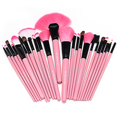 Clearance ‘24 Piece Jet Black Makeup Brush Set w/ Free Case