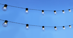 Outdoor Bistro Solar-Powered Globe String Lights