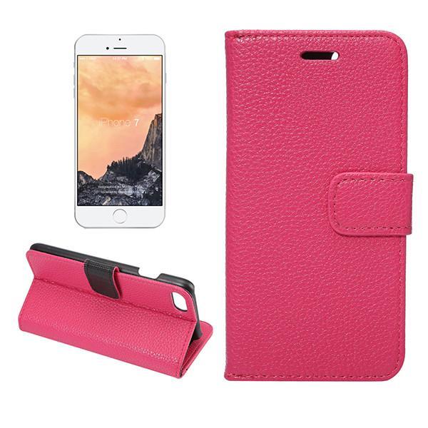 Litchi Pattern Leather Flip Phone Case For iPhone