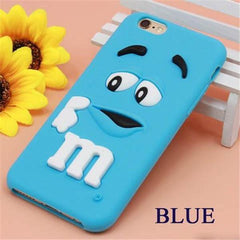 Clearance Cartoon M&M Chocolate Candy Rubber Phone Case For iPhone 6/6 plus/7/7 plus