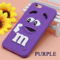 Clearance Cartoon M&M Chocolate Candy Rubber Phone Case For iPhone 6/6 plus/7/7 plus