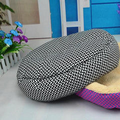 Clearance Fashion Round Soft Striped Pet Cat And Dog Bed