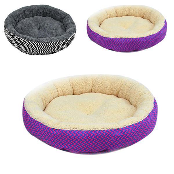 Clearance Fashion Round Soft Striped Pet Cat And Dog Bed