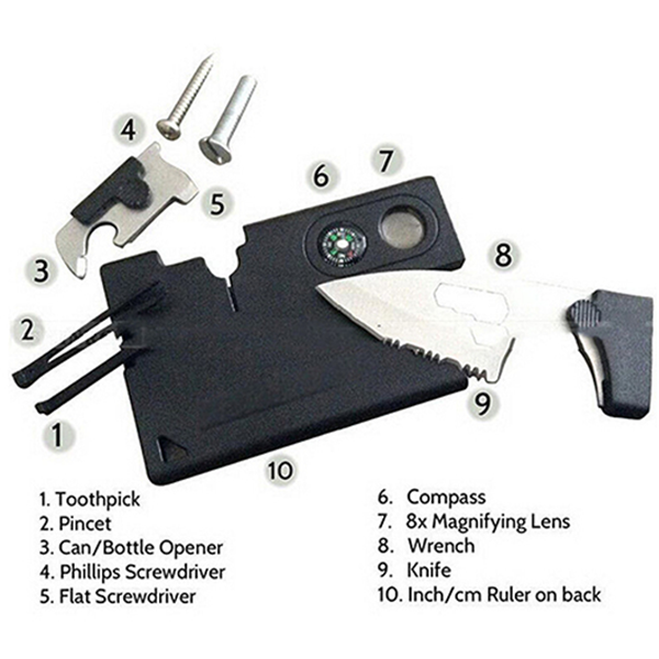 Clearance 10-in-1 Multi-Purpose and Pocket Tools Card