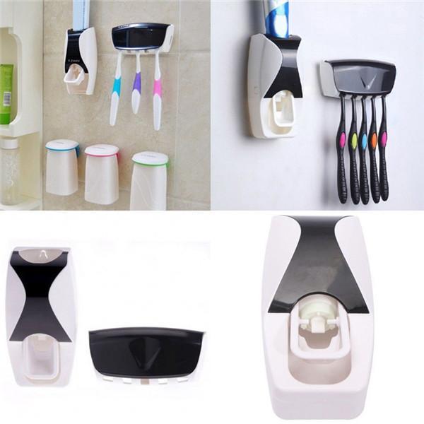 Creative Automatic Rotary Toothpaste Squeezer And Toothbrush Holder