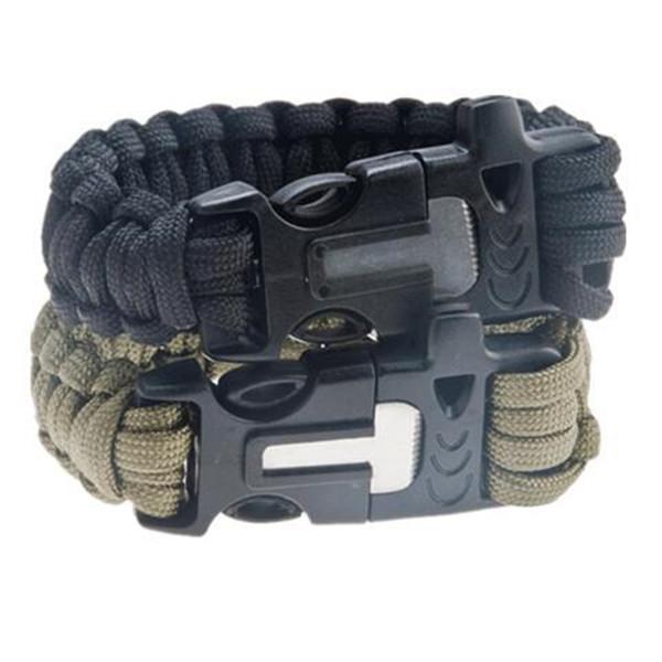 Clearance 4 in 1 Flint Fire Starter Whistle Rescue Rope Escape Bracelet
