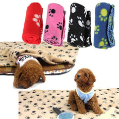 Paw Print Soft Warm Blanket Pet Bed Sofa