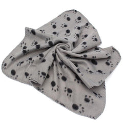 Paw Print Soft Warm Blanket Pet Bed Sofa