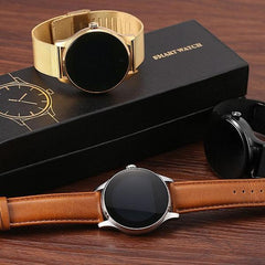 Clearance Smart Watch For iOS and Android with Heart Rate Monitor and Bluetooth - Leather