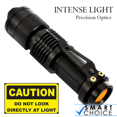 Waterproof Adjustable Focus Tactical LED Flashlight